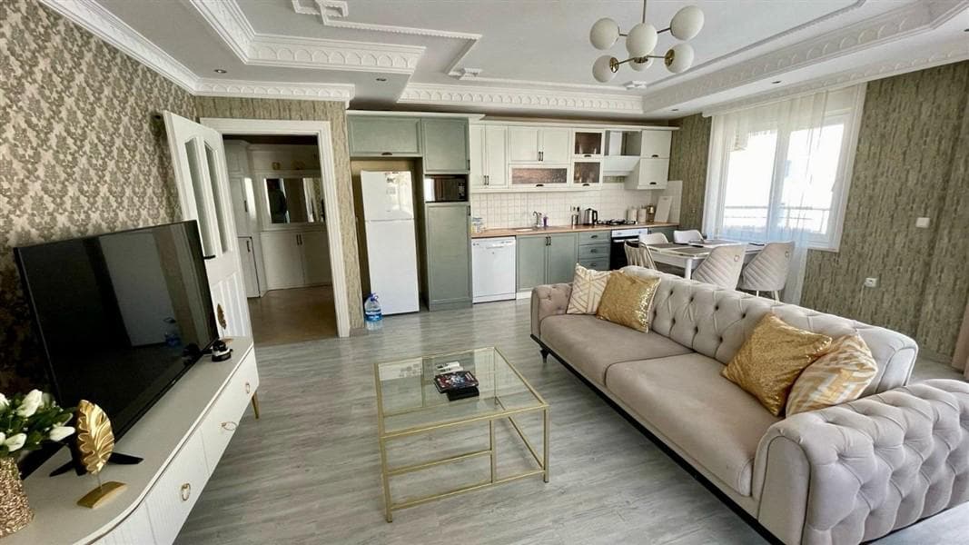 Furnished 2+1 apartment in a complex with pool for sale in Tosmur, Alanya